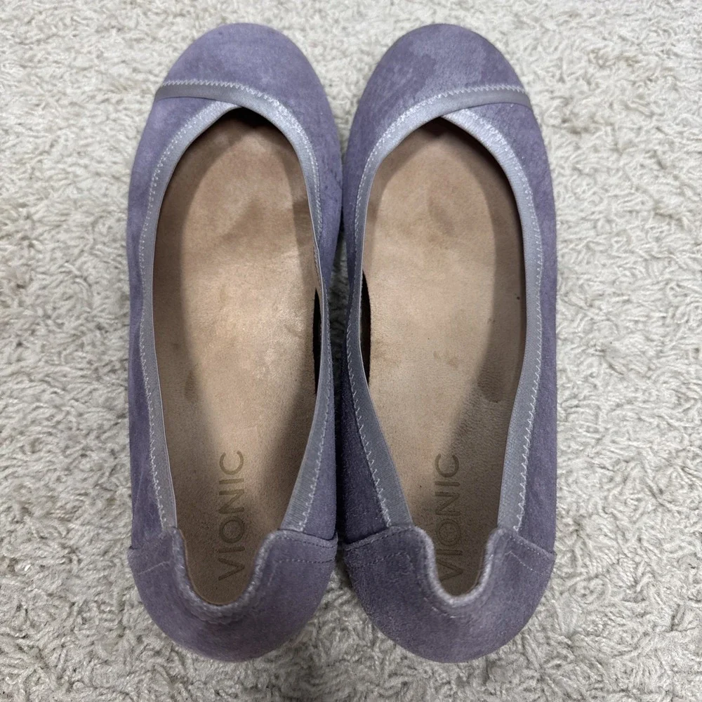 Vionic‎ Carroll Metallic Lavender Snakeskin Slip On Ballerina Flats Women's 9.5M